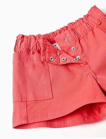 Short en sergé avec poches cargo et taille élastique