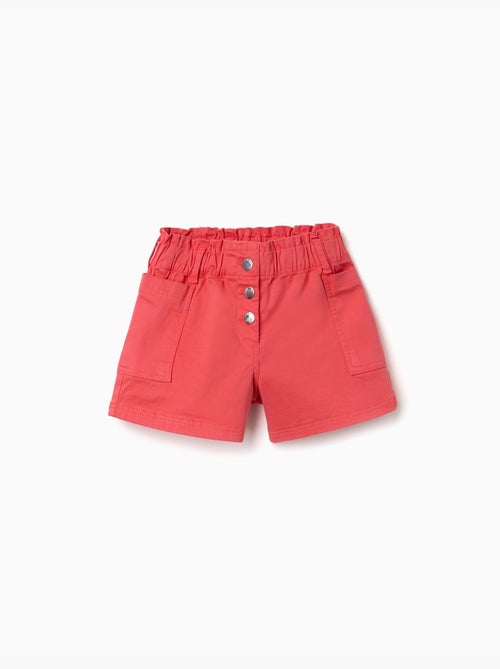 Short en sergé avec poches cargo et taille élastique - Kiabi