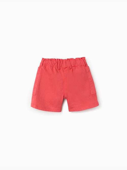 Short en sergé avec poches cargo et taille élastique - Kiabi