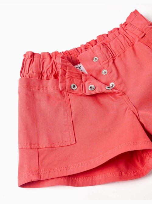 Short en sergé avec poches cargo et taille élastique - Kiabi