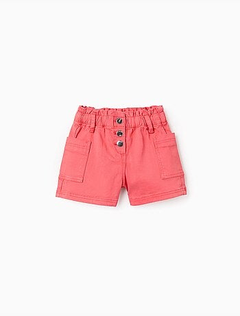 Short en sergé avec poches cargo et taille élastique