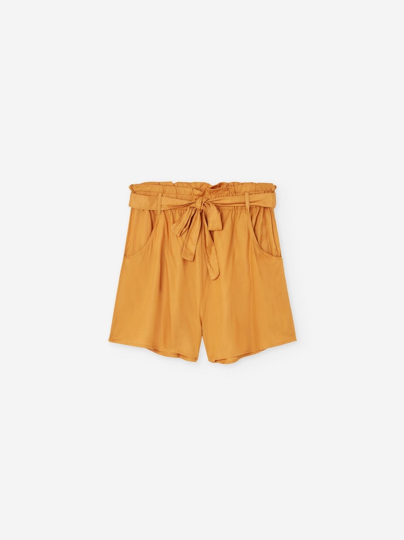 Short en Sergé avec Rubans Jaune - Kiabi