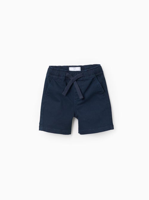 Short en Sergé avec Taille Élastique et Cordon - Kiabi