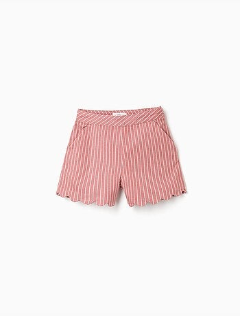 Short en sergé de coton à rayures