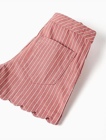 Short en sergé de coton à rayures