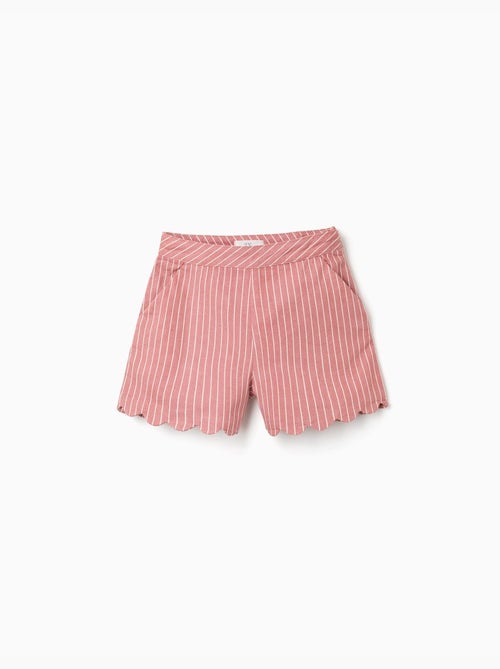 Short en sergé de coton à rayures - Kiabi