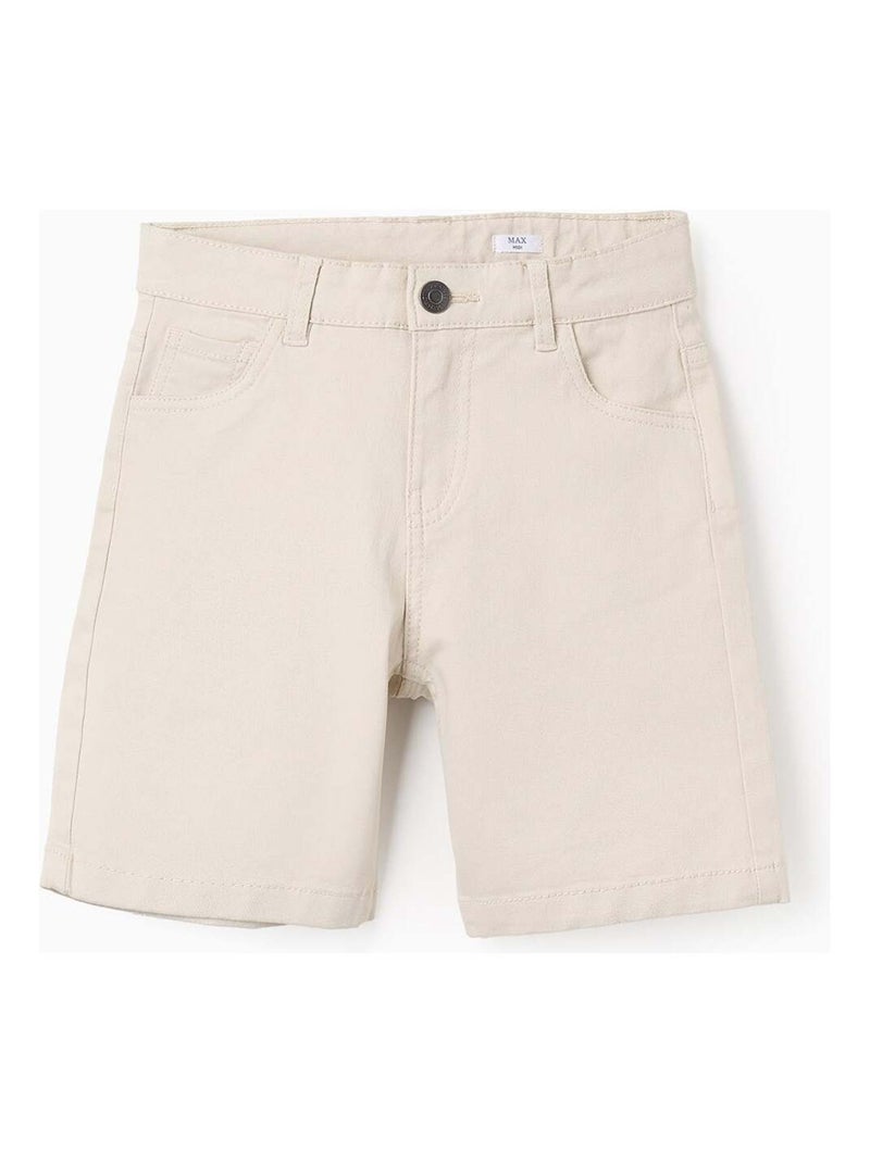 Short en Sergé Midi Gris clair - Kiabi