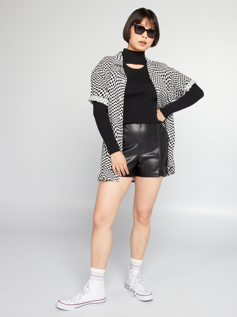 Short en simili noir - Kiabi