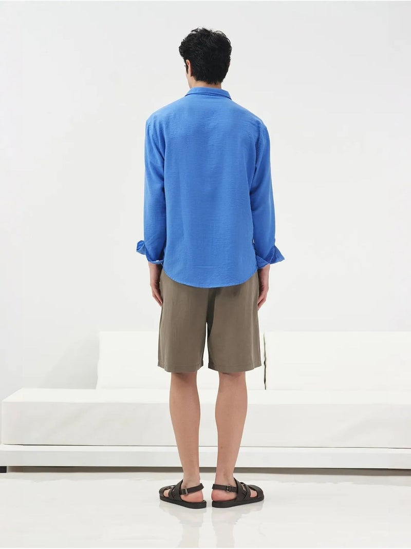 Short en tencel taille moyenne pour homme giesto Kaki - Kiabi