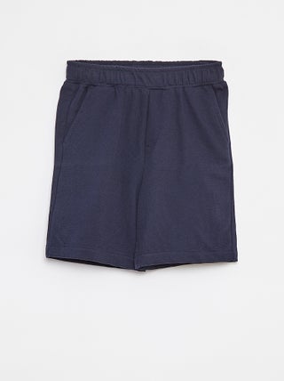 Short en textile texturé avec 2 poches
