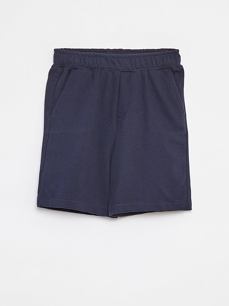 Short en textile texturé avec 2 poches Bleu - Kiabi