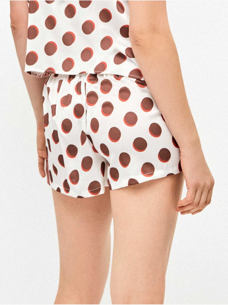 Short en tissu satiné imprimé monogramme Multicolore - Kiabi