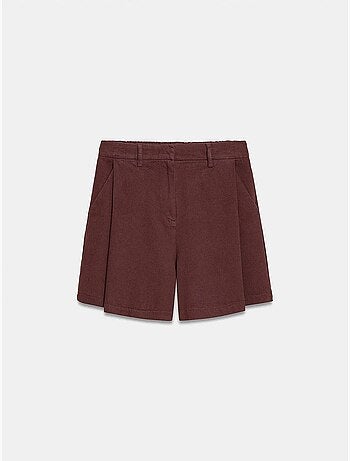 Short en tissu tissé à taille haute et jambe large dilvin