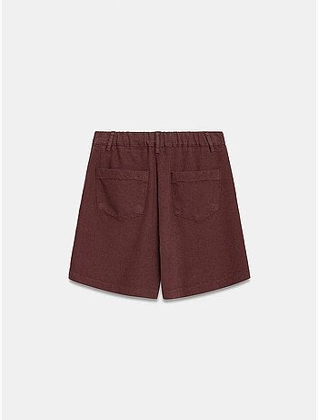 Short en tissu tissé à taille haute et jambe large dilvin