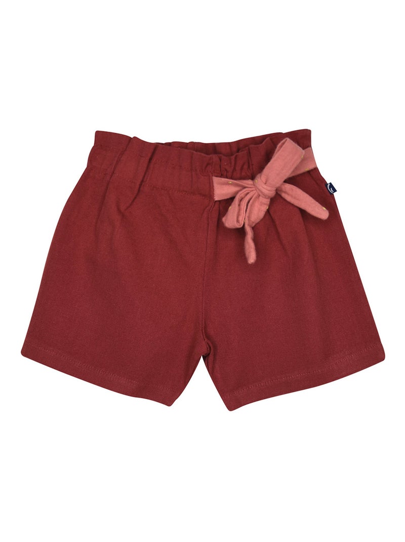 Short en toile nattée Paolina Rouge - Kiabi