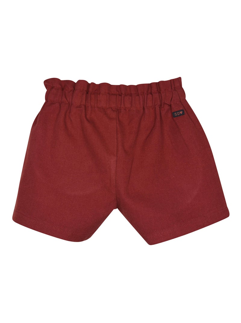 Short en toile nattée Paolina Rouge - Kiabi