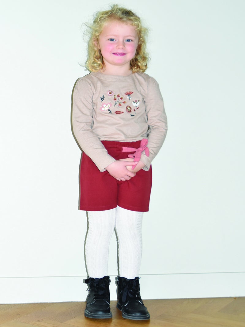 Short en toile nattée Paolina Rouge - Kiabi