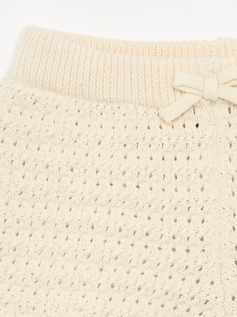 Short en tricot uni Blanc - Kiabi