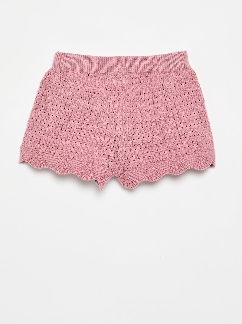 Short en tricot uni Rose - Kiabi