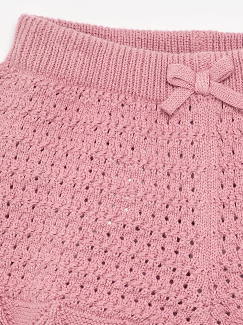 Short en tricot uni Rose - Kiabi