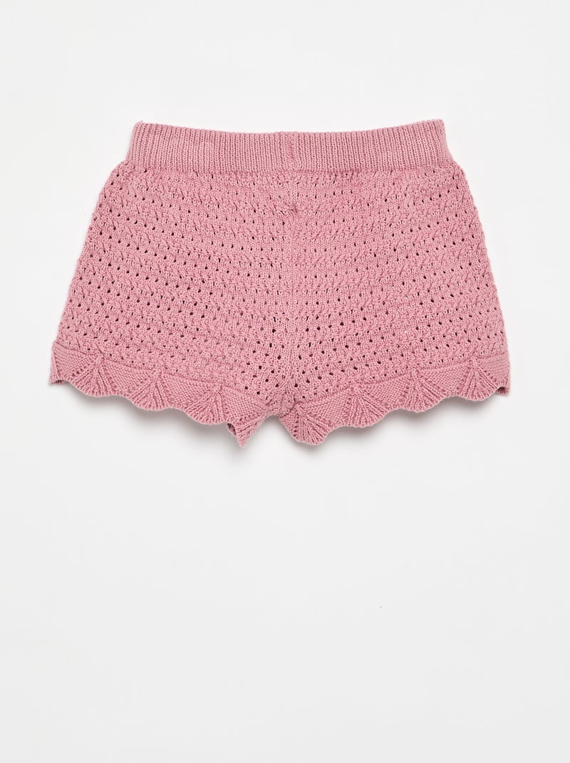 Short en tricot uni Rose - Kiabi