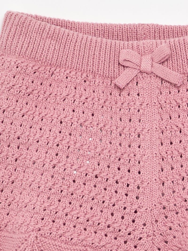 Short en tricot uni Rose - Kiabi