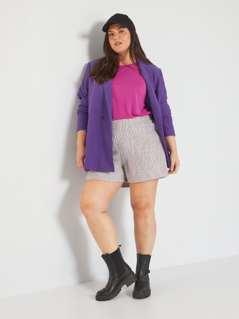 Short en tweed Blanc/Rose - Kiabi
