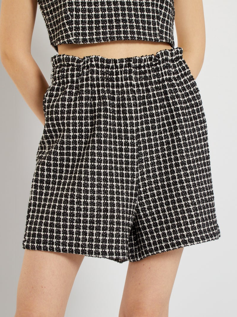 Short en tweed noir/blanc - Kiabi