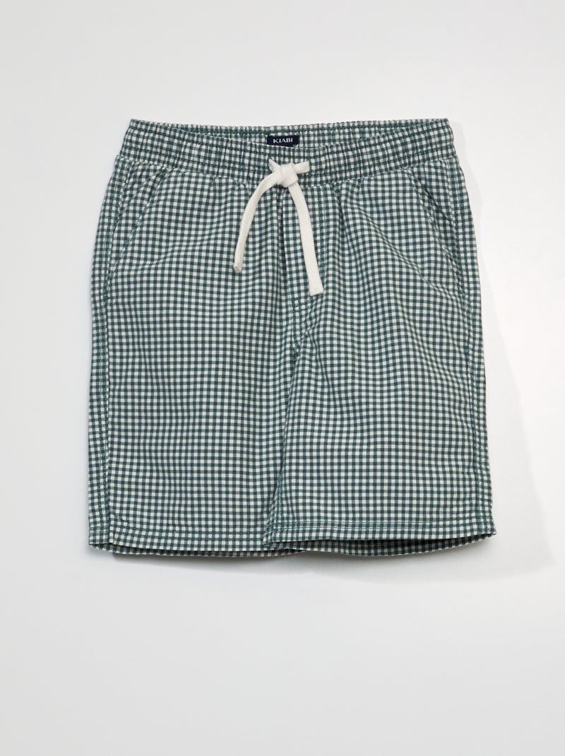 Short en twill à carreaux Vert - Kiabi