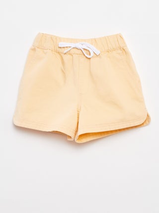 Short en twill à taille élastiquée