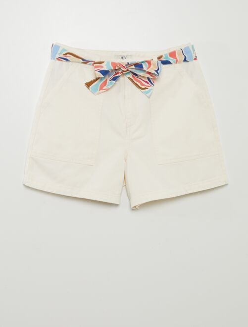 Short en twill avec ceinture colorée 'JDY' - Kiabi