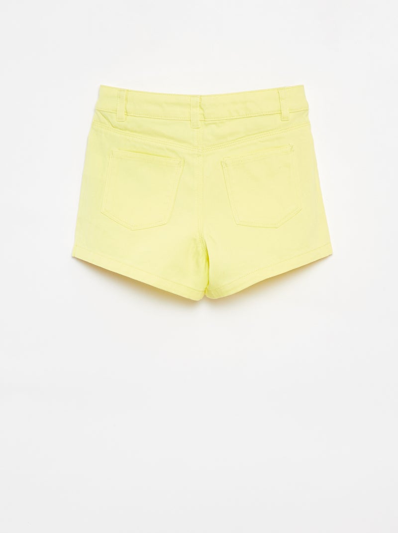 Short en twill avec taille ajustable jaune - Kiabi