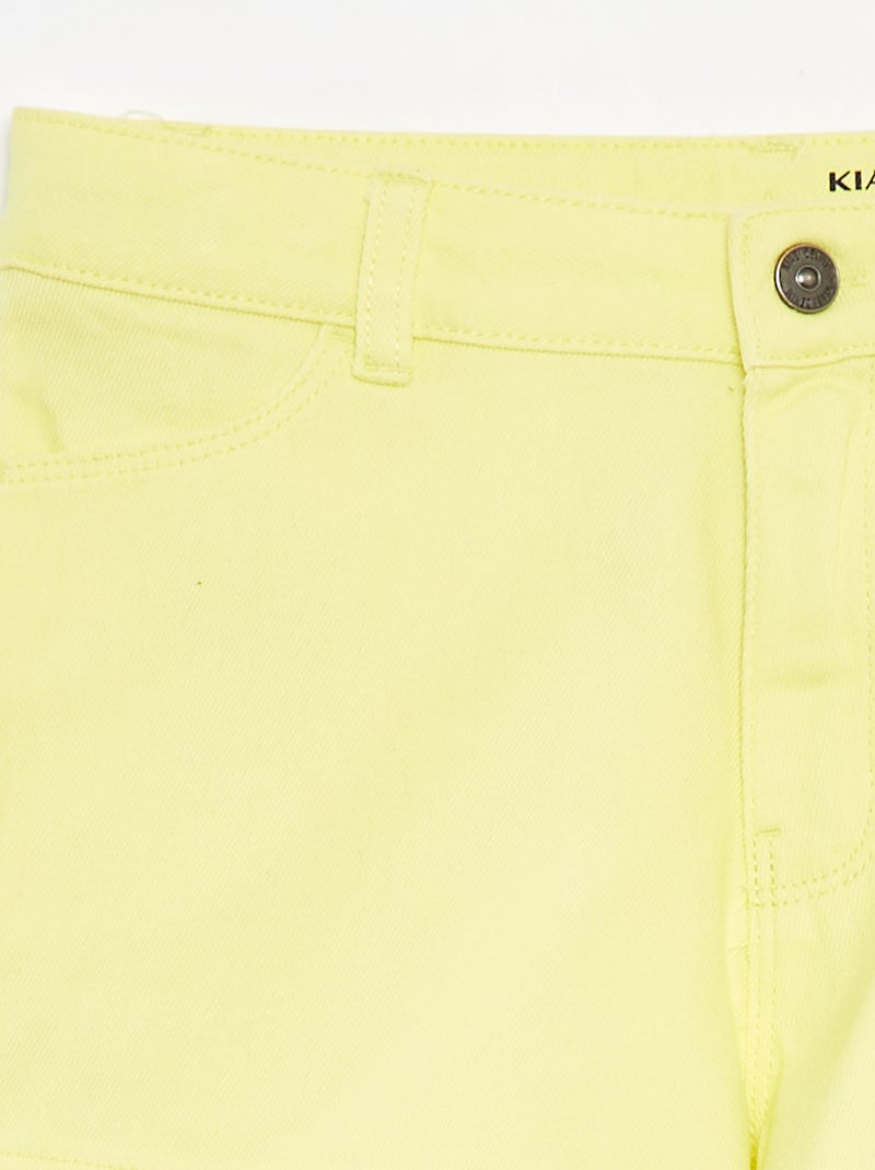 Short en twill avec taille ajustable jaune - Kiabi