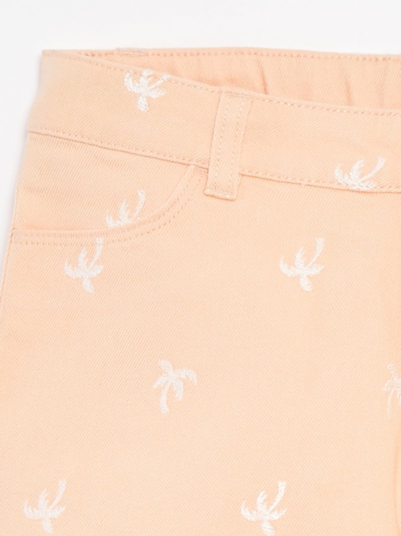 Short en twill avec taille ajustable Orange - Kiabi