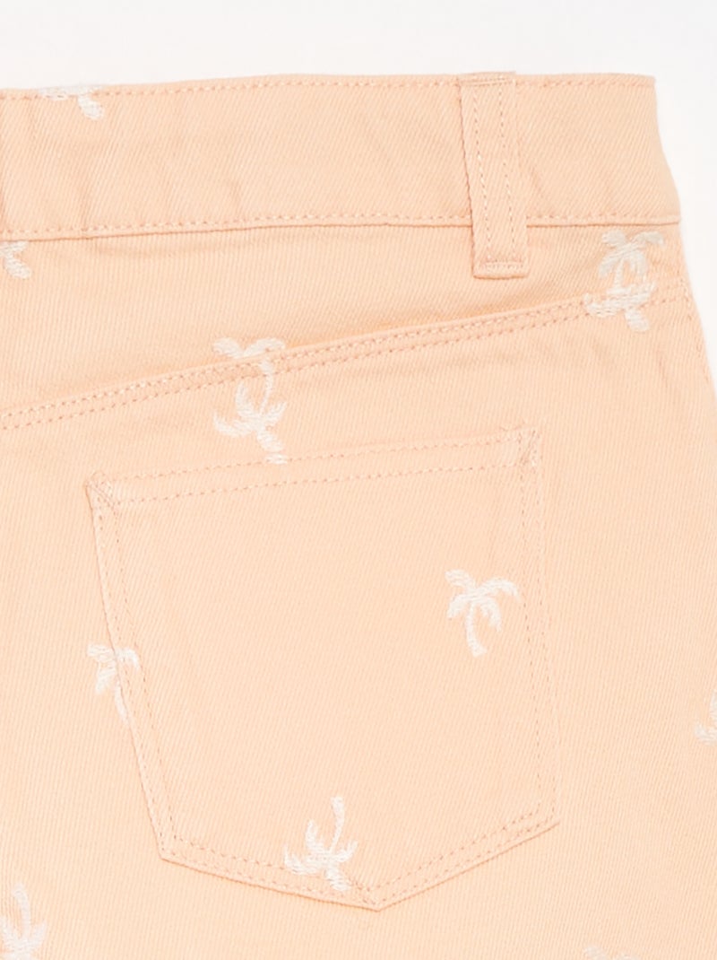 Short en twill avec taille ajustable Orange - Kiabi