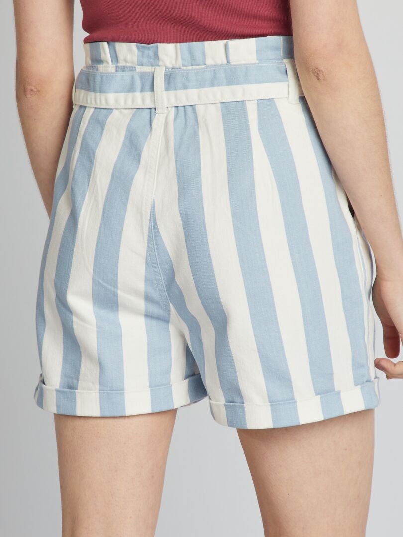 New Look - Short de bain rayé - Bleu
