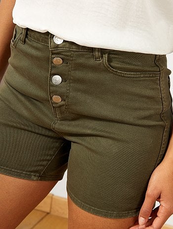Short en twill braguette boutonnée - Kiabi