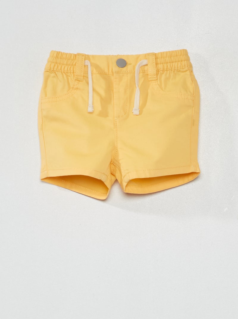Short en twill de coton Jaune - Kiabi