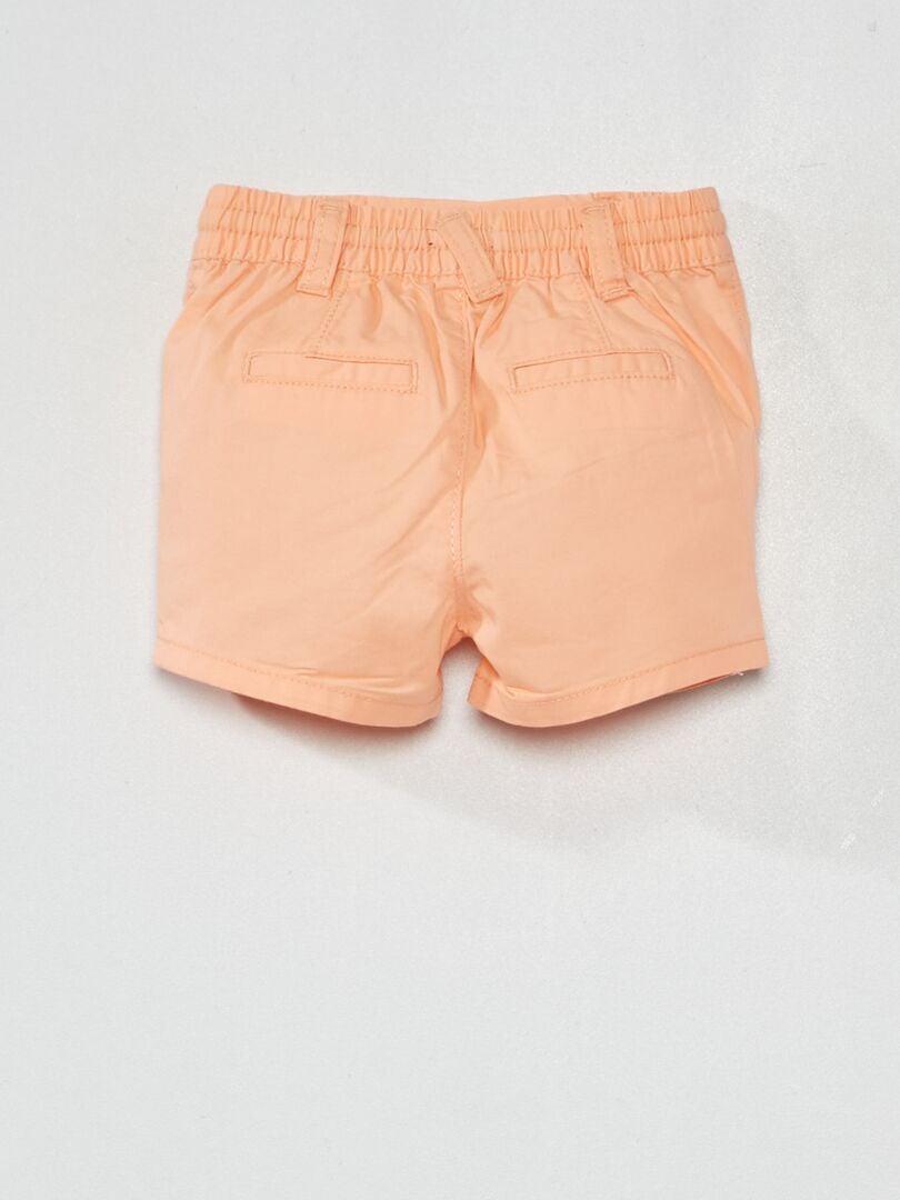 Short en twill de coton Orange - Kiabi