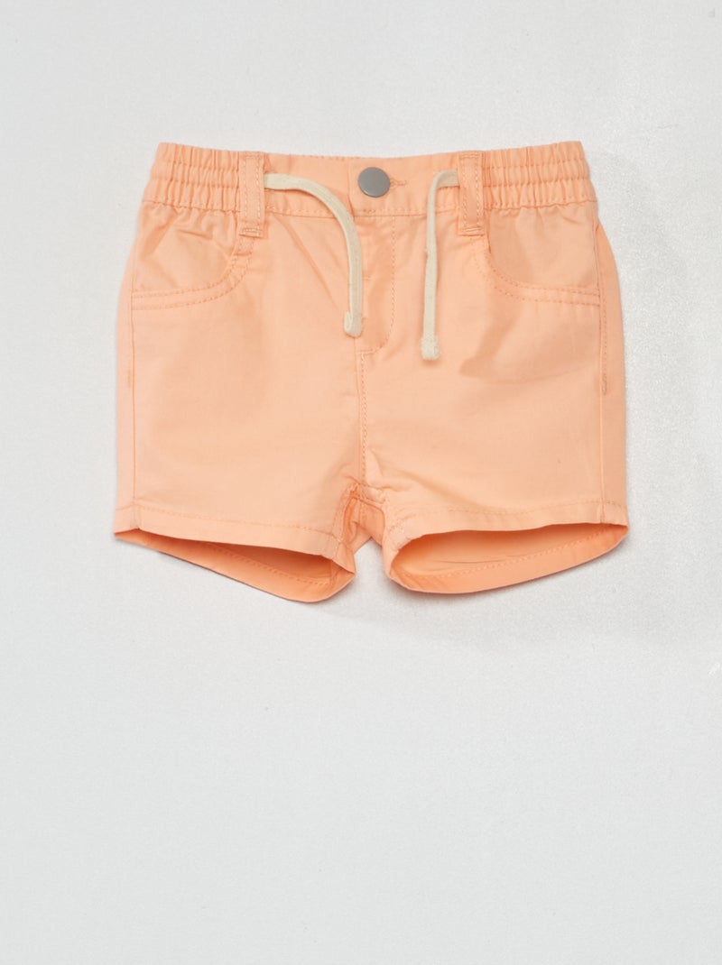 Short en twill de coton Orange - Kiabi