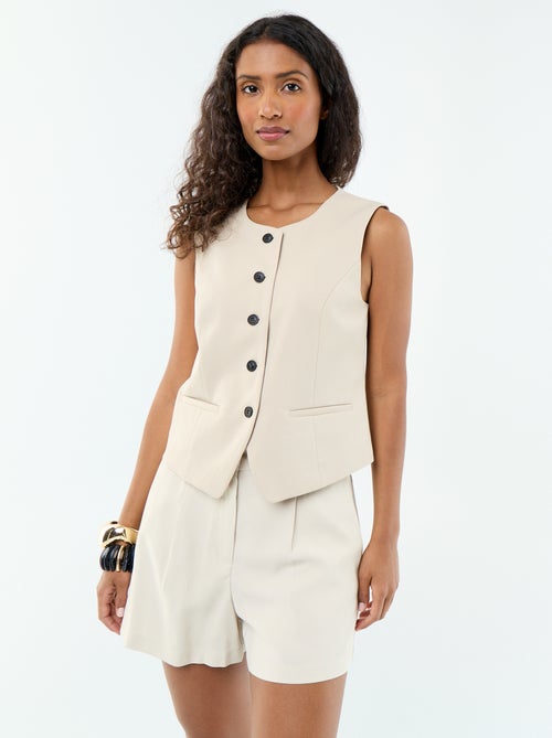 Short en twill uni à 2 poches - Kiabi