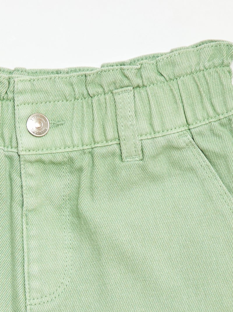 Short en twill uni Vert - Kiabi