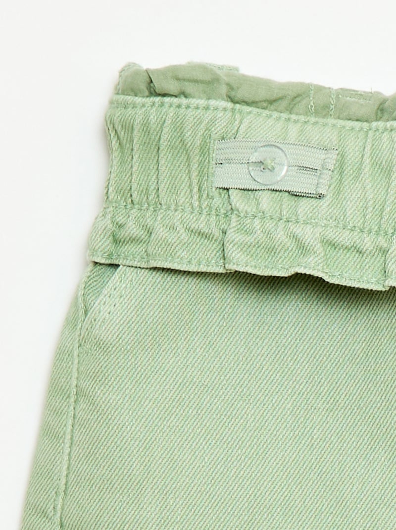 Short en twill uni Vert - Kiabi