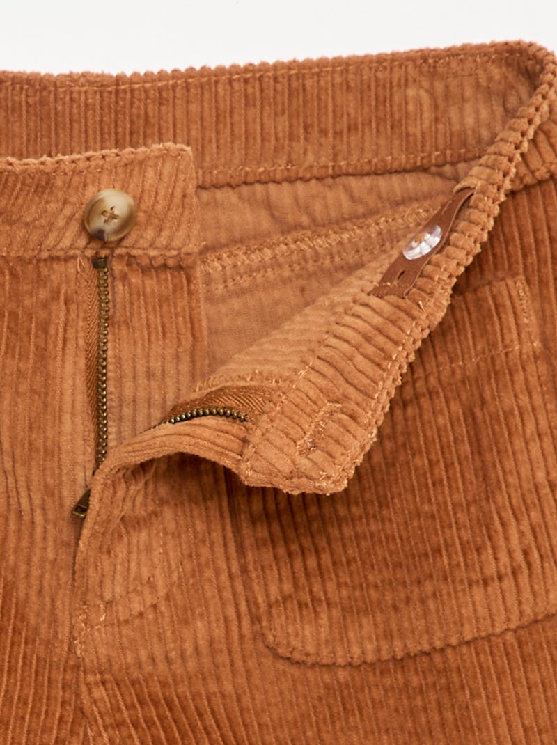 Short en velours côtelé avec 2 poches plaquées Marron - Kiabi