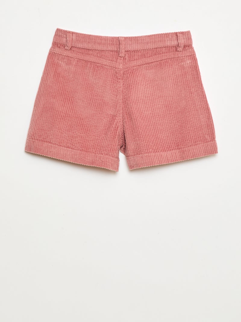 Short en velours côtelé avec 2 poches plaquées Rose - Kiabi