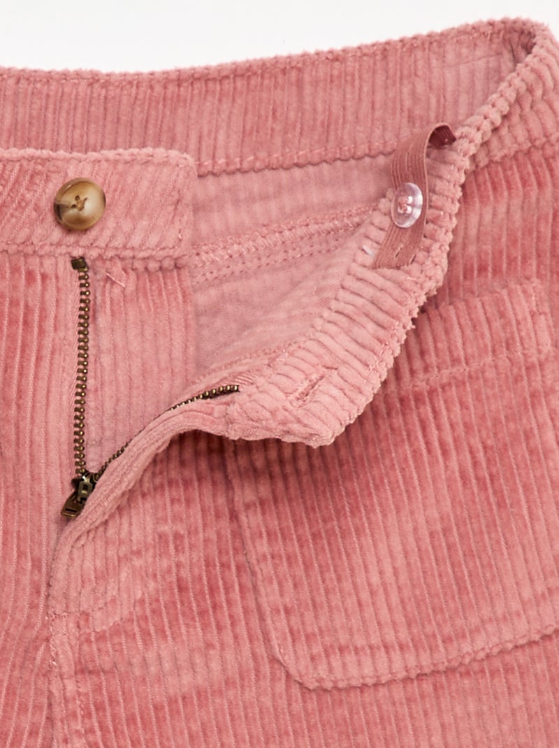 Short en velours côtelé avec 2 poches plaquées Rose - Kiabi