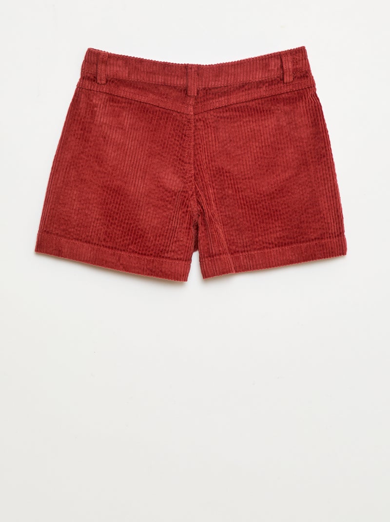 Short en velours côtelé avec 2 poches plaquées Rouge - Kiabi
