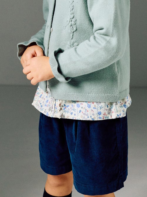 Short en velours côtelé avec plis à l'avant B&S - Kiabi