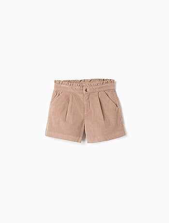 Short en velours côtelé avec plis devant