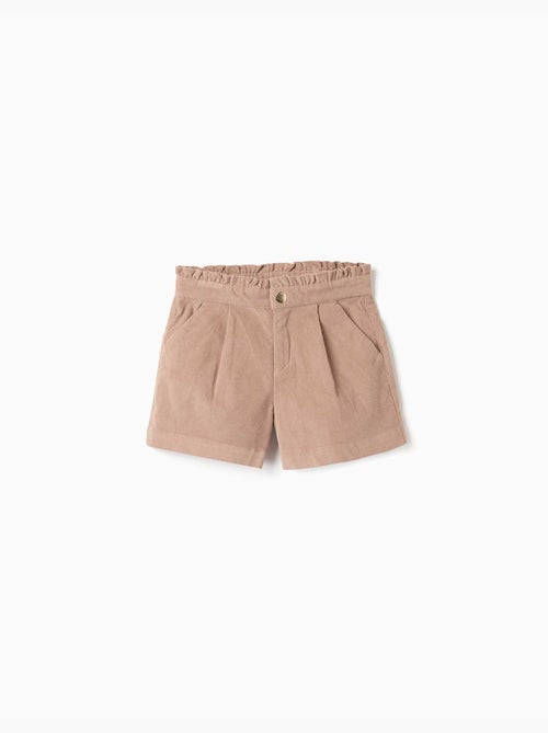 Short en velours côtelé avec plis devant - Kiabi